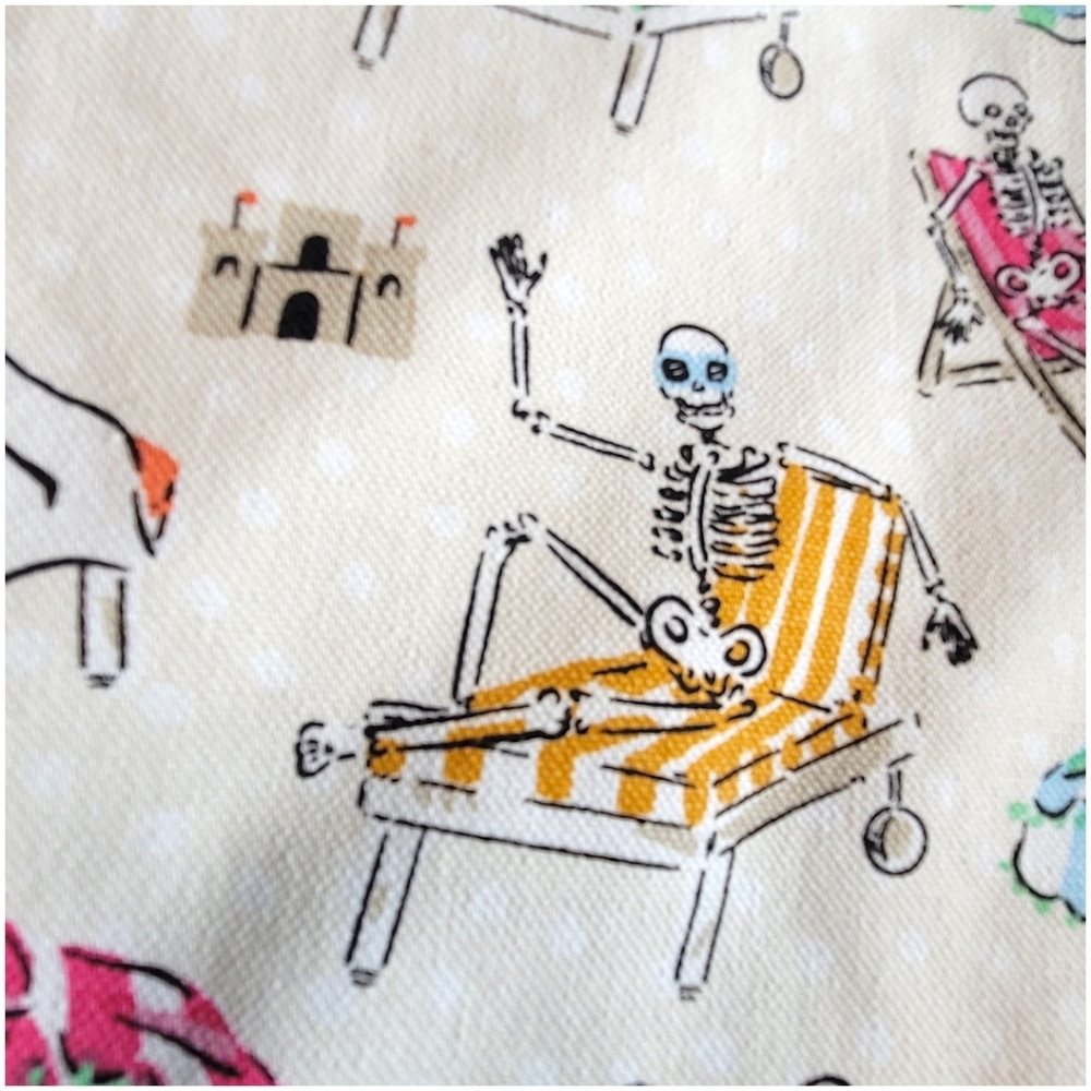 NWT Halloween Tote Skeleton Ghost Reusable Cotton Trick or Treat Bag Spooky Cute - Picture 8 of 14